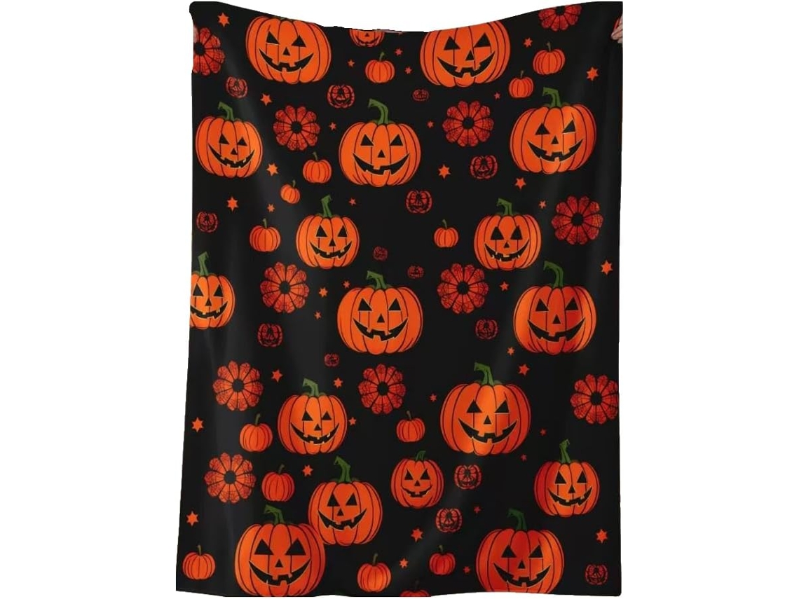 Manta Retrô de Halloween Syjym para Sofás Camas Carros Quartos Escritórios e Camping, Macio, Quente, Ideal Par