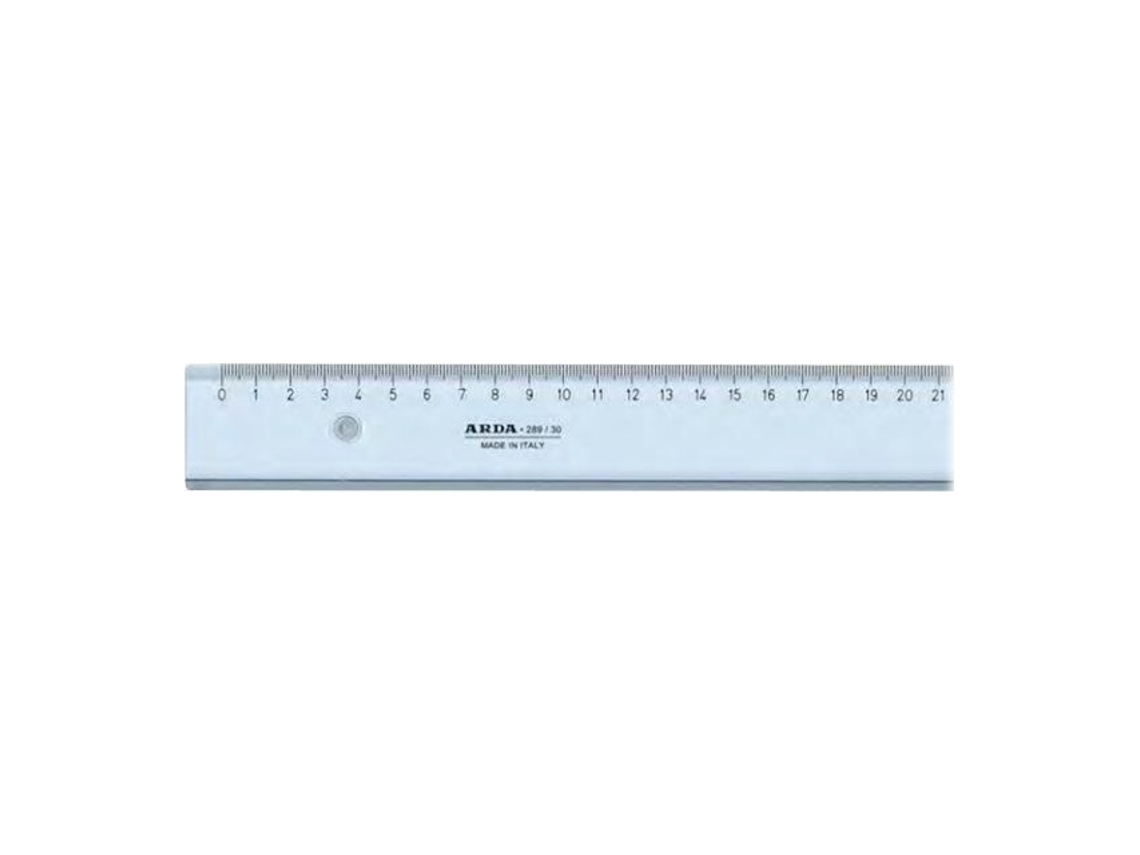 Régua Arda Uni 60 Cm Poliestireno Cinza Fumaça