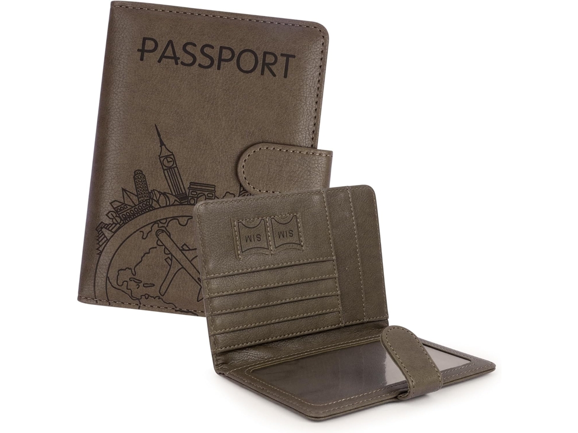 Porta Passaporte De Viagem, Em Couro Pu, Com Proteção Rfid, Adequado Para Aeroportos, Férias, Cruzeiros E Viagens Profissionais
