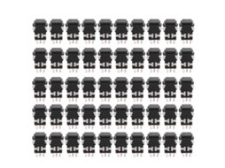 50pcs Interruptor De Botão De Reset Com Luz 8 Pinos Estável 12v Preto