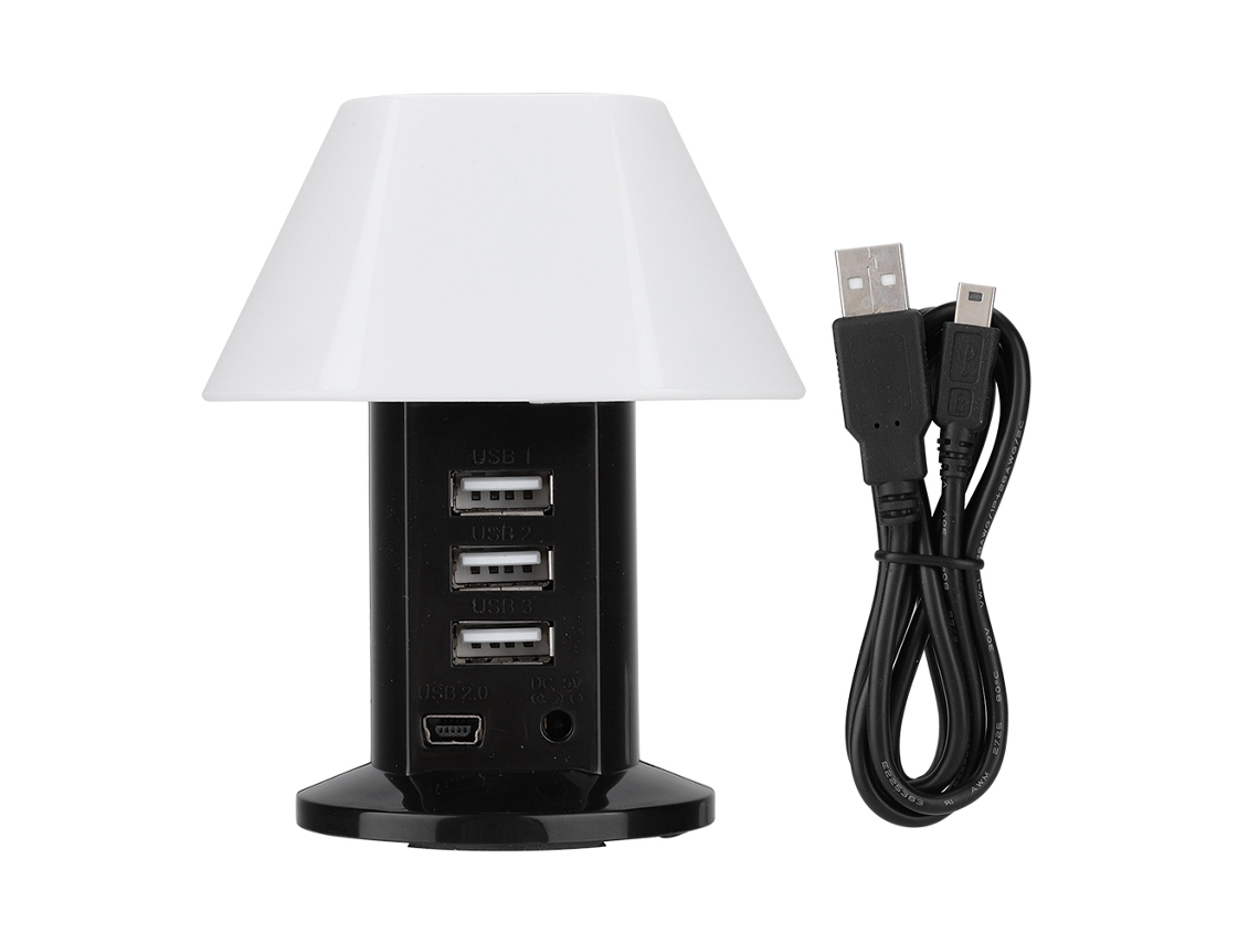 Lâmpada de Mesa LAXISCREED 3 Portas 3 Cores com Hub Usb