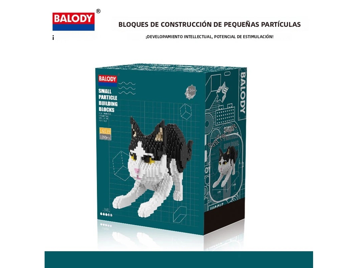 Miniatura de Brinquedo de Montar em Blocos, Representando um Cachorro e um Gato de Desenho Animado MDUG (estilo 7)