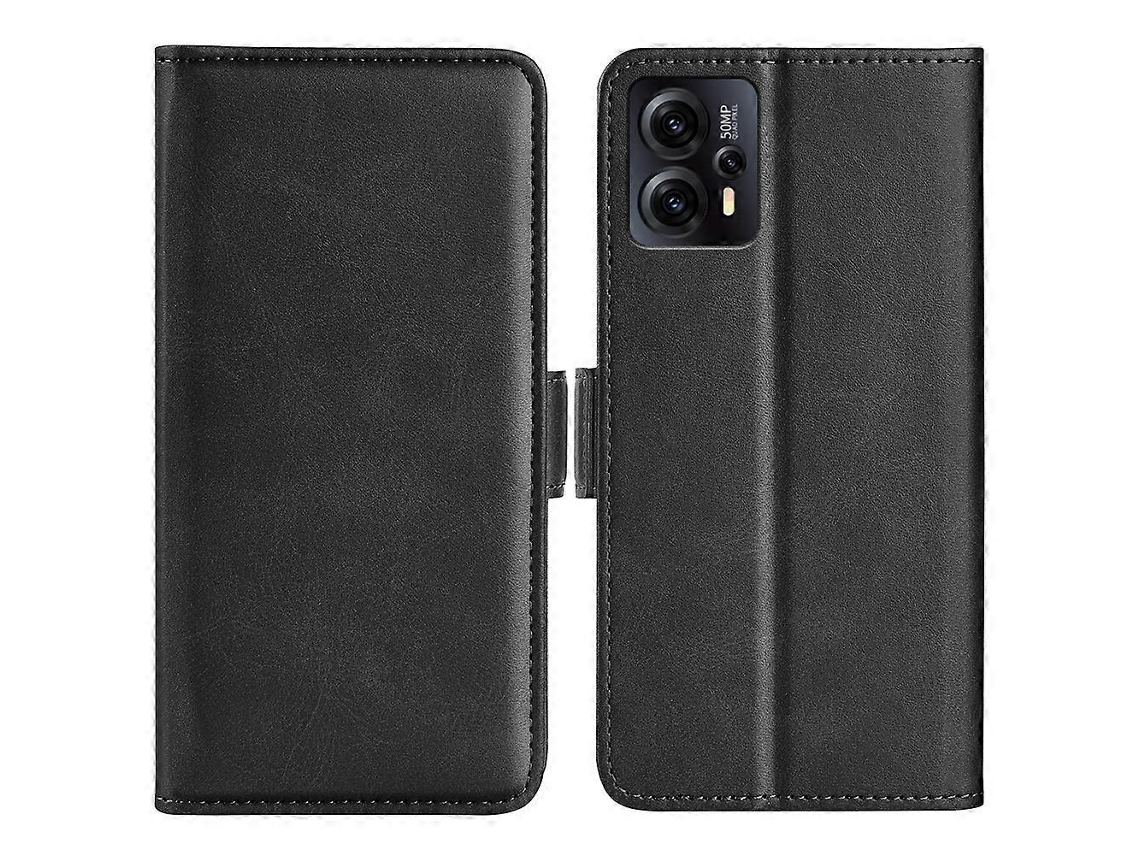 Capa De Couro Com Fecho Magnético Duplo E Flip Horizontal Para Motorola Moto E13