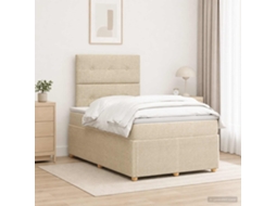 Vidaxl Cama Box Spring Com Colchão Creme 120 X 200 Cm Tecido