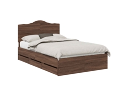 Estrutura de Cama com Gaveta MAISON EXCLUSIVE 135 X 190 Cm Carvalho castanho