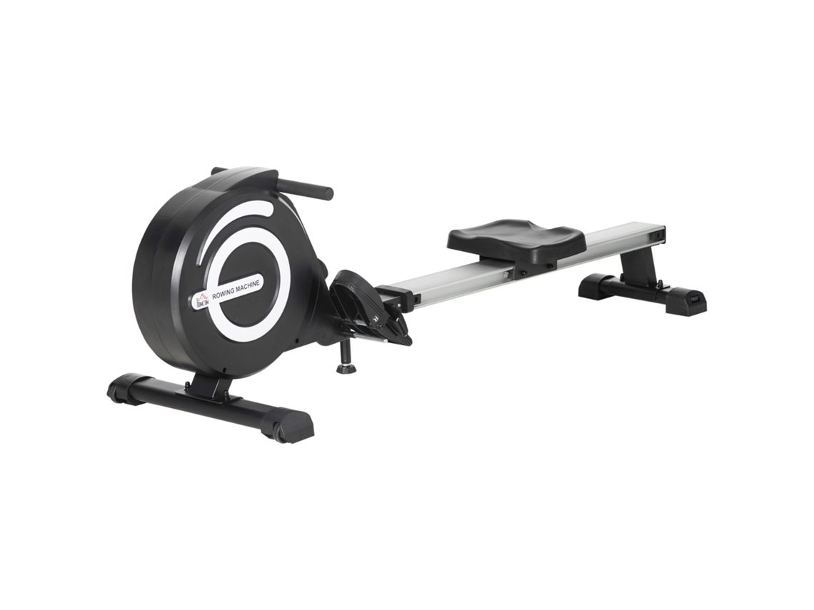 Máquina MARCA de remo, dobrável, 185x58x57 cm, 8 resistências, volante 4 kg, LCD, carga 120 kg, preto/prata