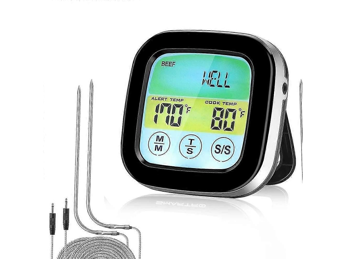 Termómetro Digital Sem Fio Lurelia Para Carne Com 2 Sondas Para Churrasco E Forno, Retroiluminado, Magnético