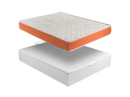 Pack Smartcell Sommier Branco + Colchão Visco (90 x 190 - 50 Cm de Altura)