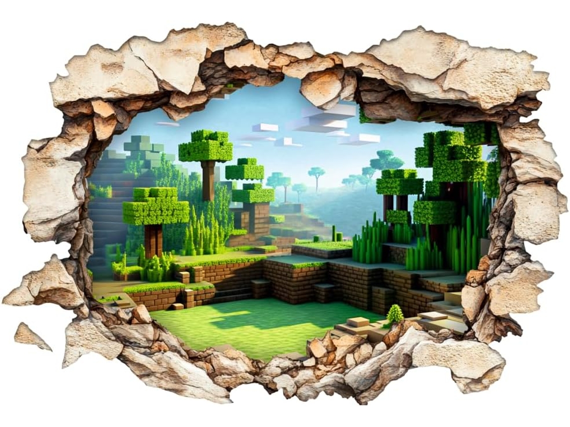 Adesivo 3d Quebra Parede Pixel