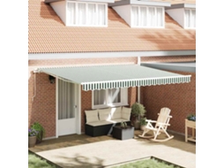 Vidaxl Tecido De Substituição Para Toldo Verde E Branco 430 X 345 Cm
