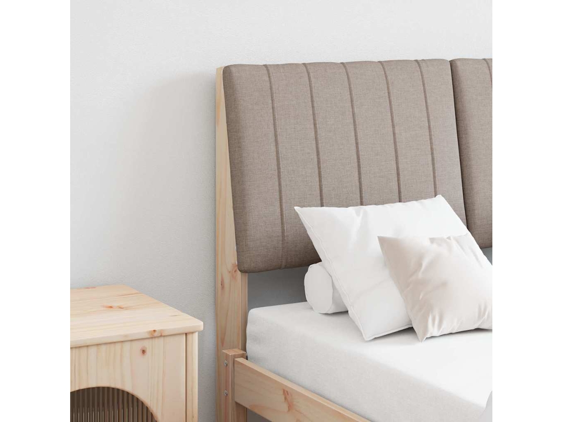 Vidaxl Cabeceira Estofada Cinzento-acastanhado 120 Cm