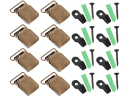 Conjunto De 8 Suportes Ferro Marrom Para Pendurar Mantas Tecido E Decorações Leves Versáteis Com Opção Fixação Na Parede