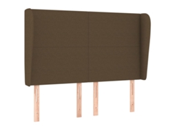 Cabeceira com tecido Abas marrom escuro MAISON EXCLUSIVE (147x23x118 cm)