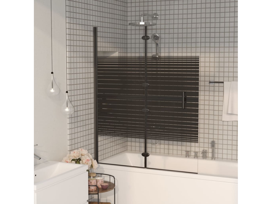 Vidaxl Divisória De Chuveiro Dobrável Esg 100x140 Cm Preto