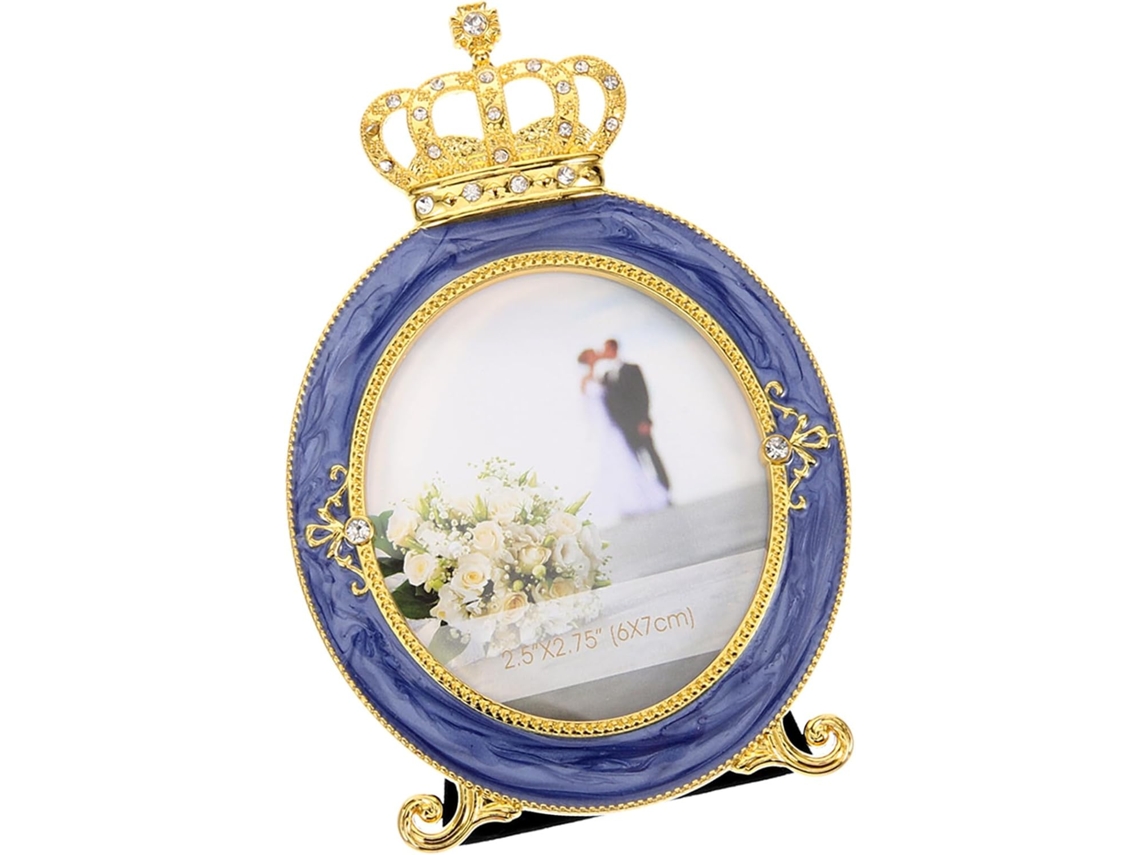 Porta Retratos Zinco Formato Coroa Dourada Estilo Nórdico Escura Decorativo Escritório Quarto Elegante GOKOCO