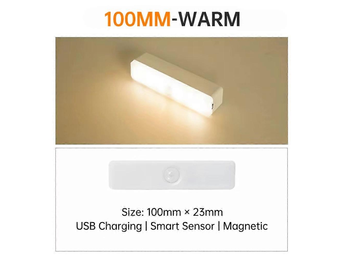 Luminária de Led Sem Fio com Sensor de Movimento para Armário, Guarda, Roupa Ou Bancada de Cozinha, 100 Mm, 4 Polegadas, Branco Quente BRILVIBERA