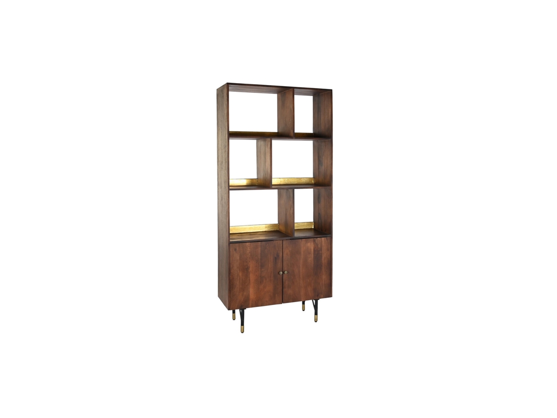 Estante de Madeira de Mangueira com Estrutura de Metal ALEXANDRA HOUSE LIVING (90x35x200cm)