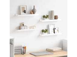 Vidaxl Prateleiras De Parede 4 Pcs 40x9x3 Cm Branco Brilhante