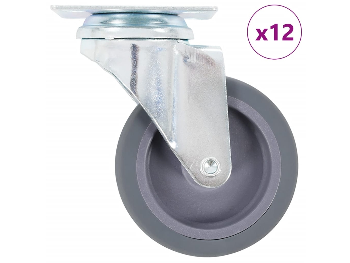 Vidaxl 12 Pcs Rodas Giratórias 75 Mm