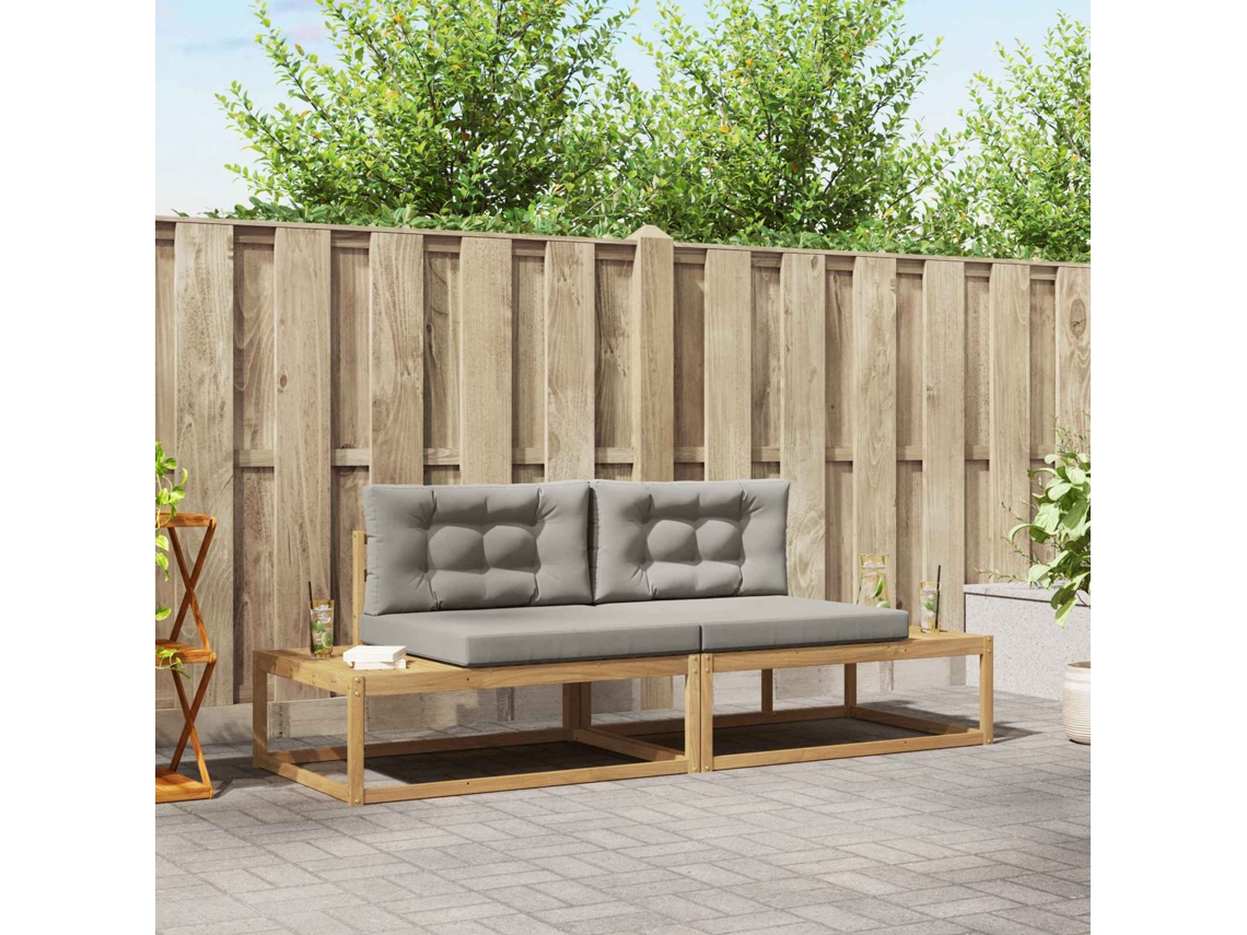 Vidaxl Conjunto De Sofás Para Exterior Poliéster Branco
