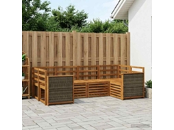 Vidaxl Conjunto De Sofá Sectional 5 Pcs Natural