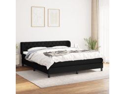 Vidaxl Cama Com Molas/colchão 160x200 Cm Tecido Preto