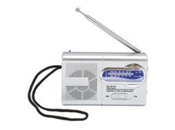 Laxiscreed Rádio Mini Am/fm Prata Cinza, Portátil E Multifuncional Para Uso Diário