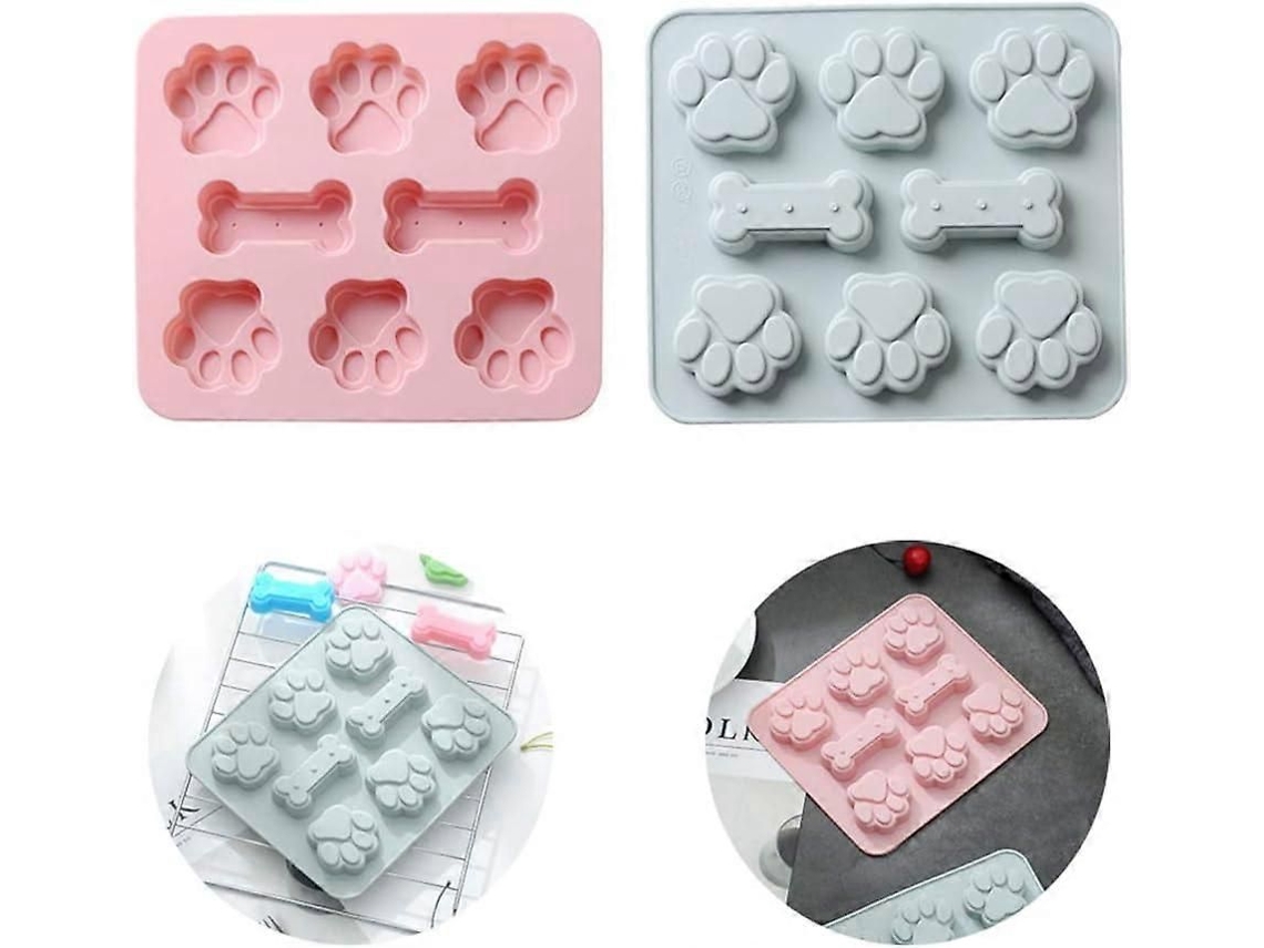Formas De Silicone Para Assar Em Formato De Pata E Osso - 2 Peças