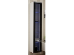 Cama Glass Case Vigo 180 180/40/30 Branco/Preto Brilho Cama Meble