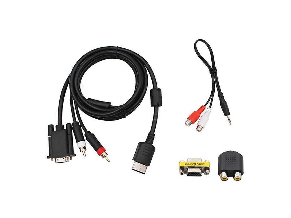 Lurelia Cabo Adaptador Vga Para Áudio 3,5 Mm, 1,8 M, Com Áudio, Para Dreamcast, Preto