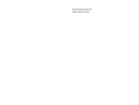 Livro Program Notes de Max Neuhaus (Inglês)