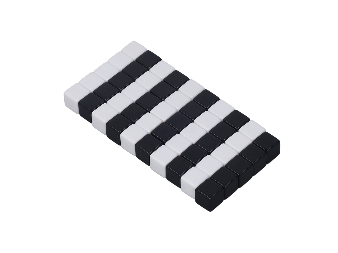 Mali 50 Dados Quadrados Lisos Pequenos Graváveis e Apagáveis para Jogos de Tabuleiro e Ensino Digital Meio Preto e Meio Branco