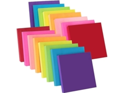 Blocos De Notas Autoadesivos De 8 Cores Sortidas, 76 X 76 Mm, 100 Folhas/bloco, 16 Blocos Aquaforge