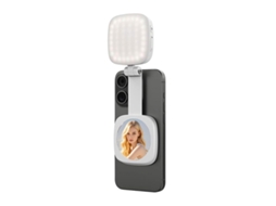 Espelho Com Luz Complementar M27, Portátil Plegável Para Selfie/fotografia, Luz Led Magnética Para Celular Sfushos (branco)