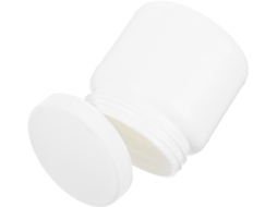 Pote De Plástico Branco Com Tampa Hermética E Grande Capacidade Para Armazenar Proteína Em Pó Café, Ideal Para Uso Na