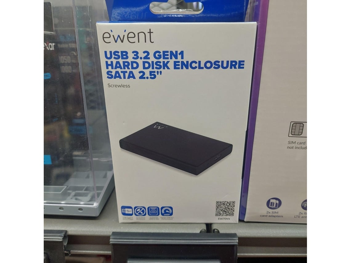 Caixa Ext 2.5'' EWENT EW7044 USB 3.1 6GB (Outlet Caixa Aberta)
