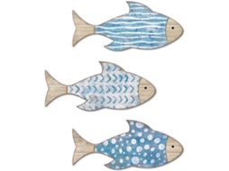 Laxiscreed Jogo De 3 Peças De Peixes De Madeira Para Decoração De Parede Em Quarto E Sala