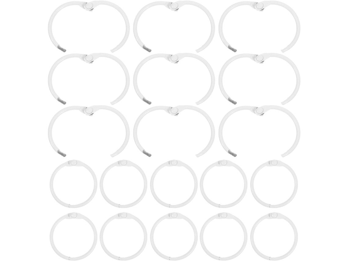 Tehaux 60 Anéis Metálicos para Encadernação Folhas Soltas, 25mm, Cor Transparente, Anéis Metálicos para Arquivos, Álbuns