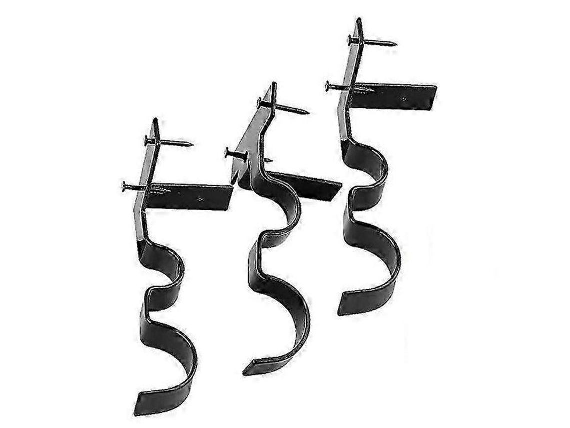 2pcs Suportes De Barra De Cortina De Polos Duplos Para Instalação No Quadro Da Janela Preto