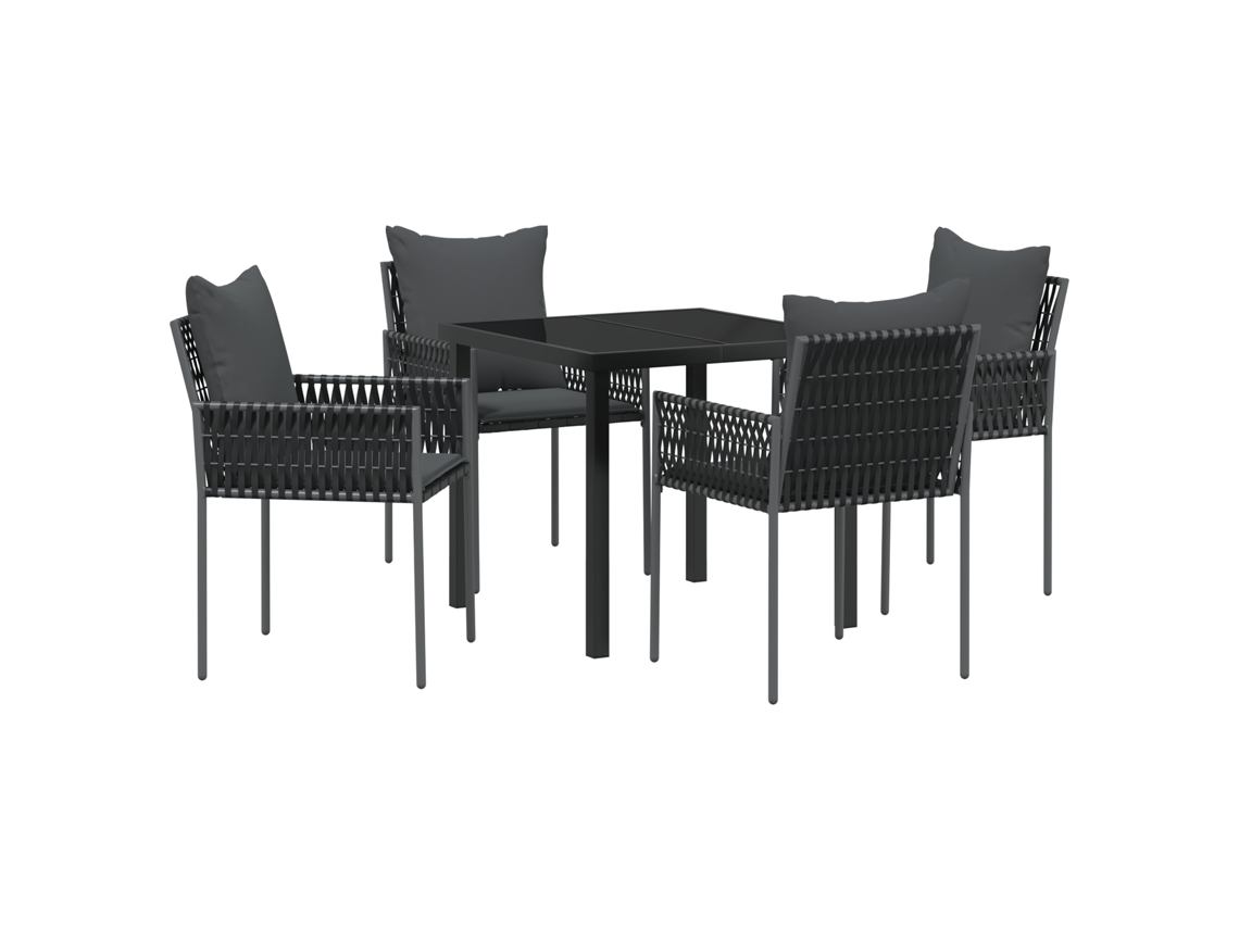 Cadeiras De Jardim Modernas Com Almofadas Vidaxl Preto Vime Pe