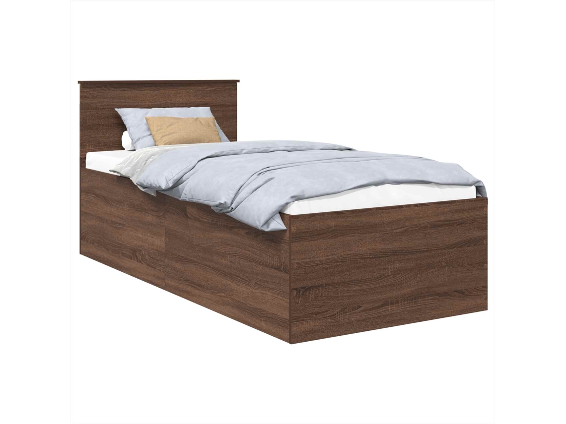 Estrutura da Cama com Cabeceira Carvalho Marrom 75 X 190 Cm MAISON EXCLUSIVE