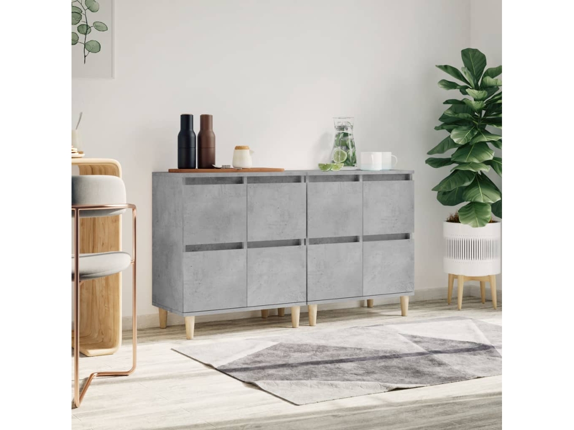 Vidaxl Aparadores 2 Pcs 60x35x70 Cm Derivados De Madeira Cinza Cimento