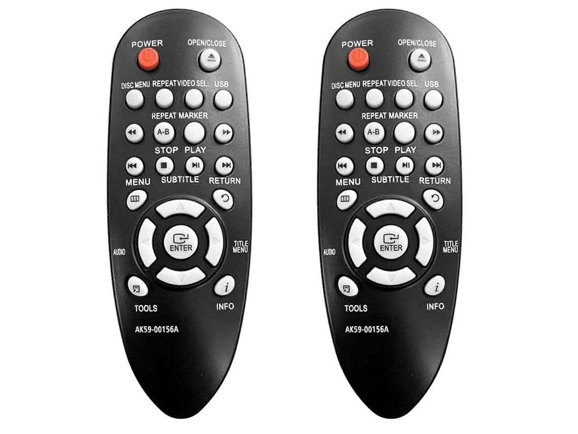 2 controles remotos de substituição para DVD Samsung AK59-00156A DVDE360
