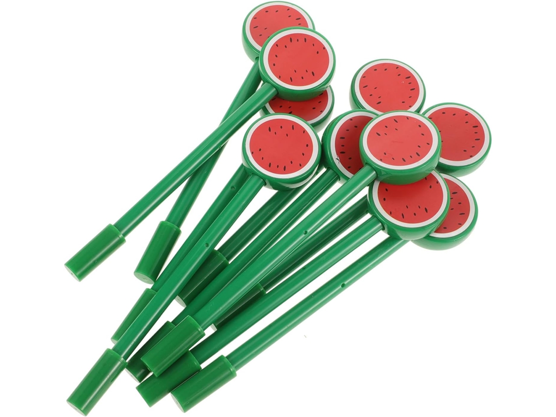 Conjunto De 10 Canetas Em Gel Neutras Amosfun, Com Estampa Melancia,