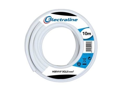 Cabo Doméstico H05vv F Branco 2,5mm² 10m Electraline 20607085j