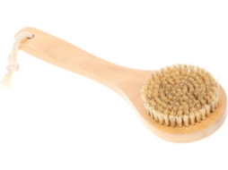 Escova De Banho E Limpeza Corporal Imikeya Com Cerdas Macias Porco Cabo Madeira, Esfoliação Suave Para Massagem No Banho