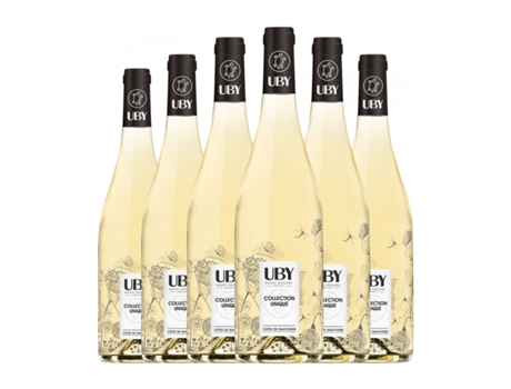 Vinho branco UBY Collection Unique Sauvignon Branca Vin de Pays Côtes de Gascogne (0.75 L - 6 Unidades)