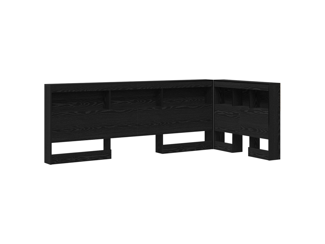 Conjunto 1 Cabeceira De Armazenamento Vidaxl Preto Madeira De Pinho Maciça (80 Cm)