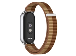 Bracelete Para Xiaomi Smart Band 10/9/8/nfc - Nylon Trançado - Conector De Metal Cor Marrom Café Oficial