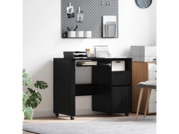 Vidaxl Mesa Com Rodas Com Gaveta Carvalho Preto 91 X 50 X 77 Cm